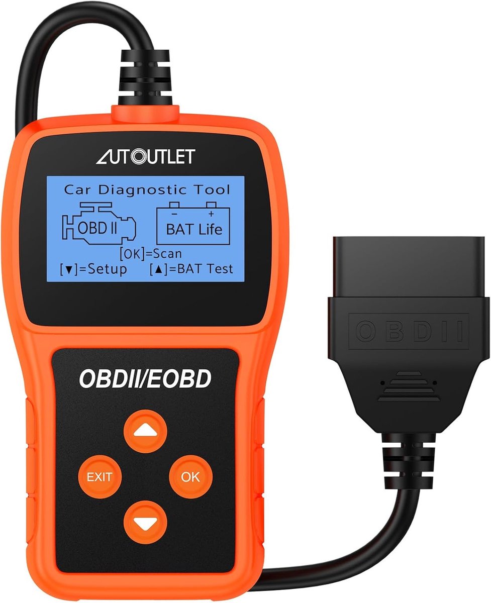 SnelShoppen - OBD2 Code Reader, Auto Diagnose Tool, DTC Definities, 10 Talen, Voltage Detectie, Auto Foutcode Lezer, Plug & Play
