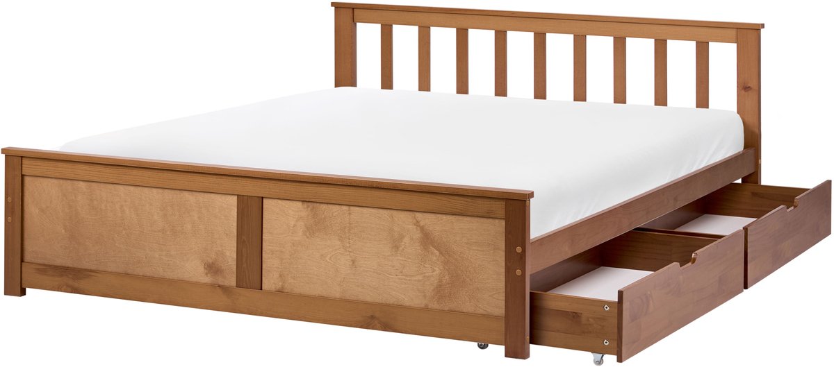OLENDON - Bed met 2 lades - Bruin - 120 x 200 cm - Dennenhout