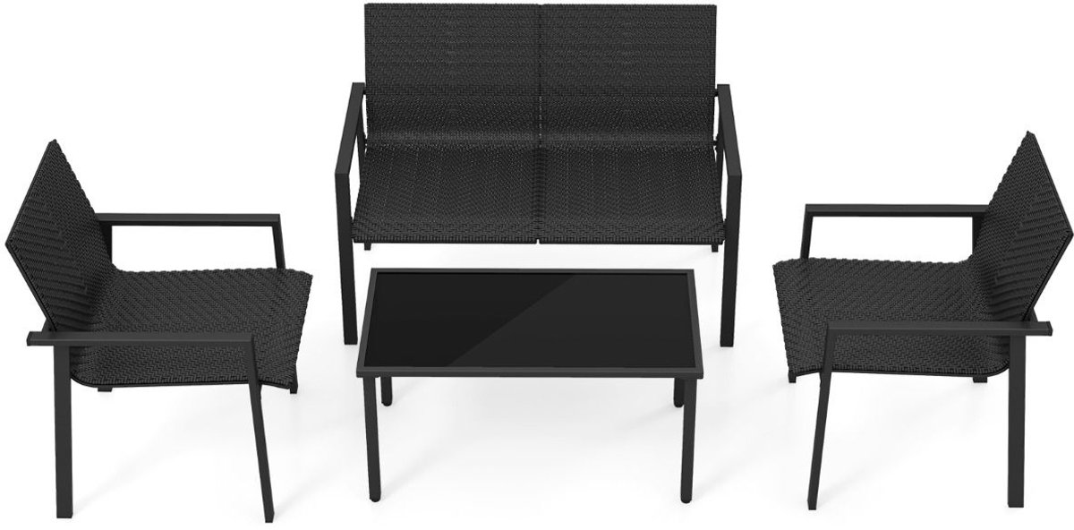 SureDeal® - Tuinmeubel - Delige Terrasmeubelset Rieten - Stoelen - Buiten - Stevig Gegalva