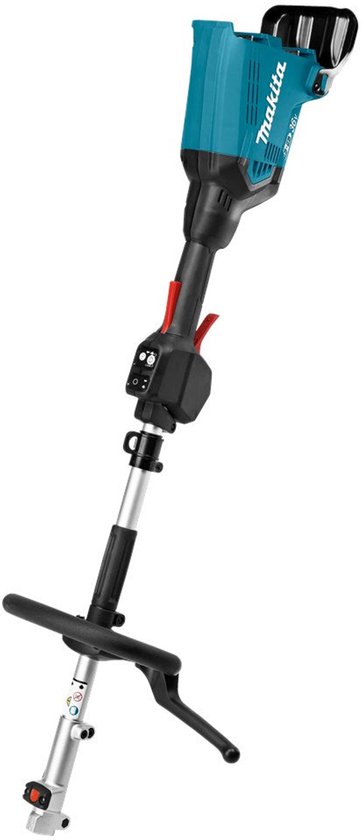 Makita accu combisysteem body, turquoise en zwart, met telescoopsteel.