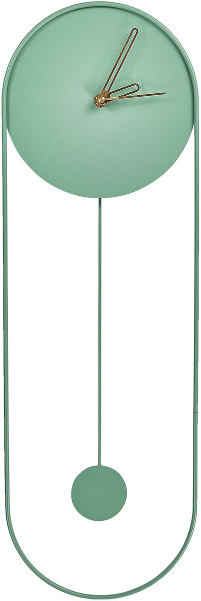 SALVAN - Wandklok - Lichtgroen - Staal