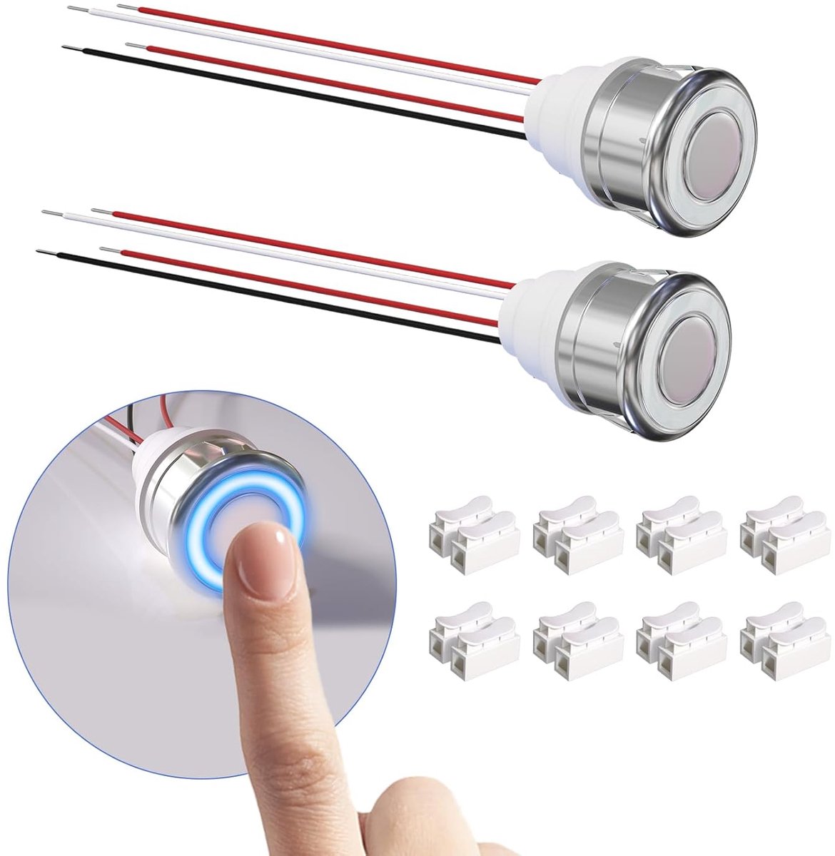 SnelShoppen - LED Touch Dimmer Switch 12V DC Stepless Dimming 3-24V LED Dimmer Touch Switch Sensor voor LED Strips, Makkelijk te Gebruiken, Tot 48W