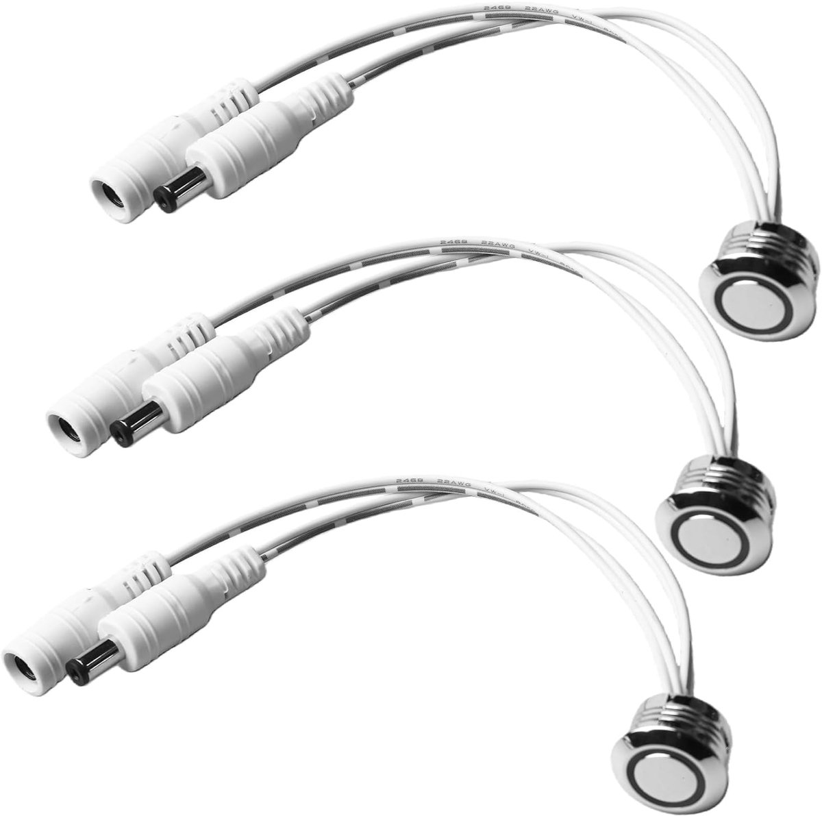 SnelShoppen - LED Touch Dimmer Flush-Mounted Dimmer 24V 12V voor LED Strips - Continu Dimbaar met Snelle Aanraakbediening en Koper Sensor - Perfect vo