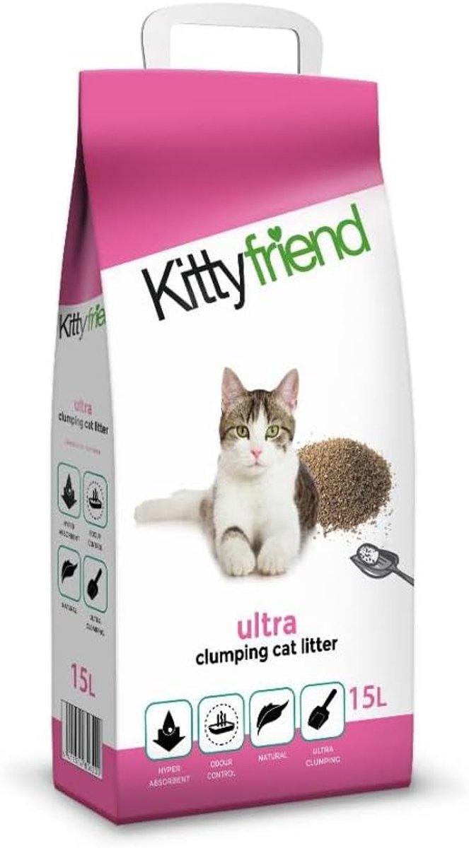 Thijox - Ultra Kattenbakvulling 15 Ltr - Sterk Klontvormend - Bentoniet - Absorberend - Zacht voor Kattenpootjes - Lange Frisheid