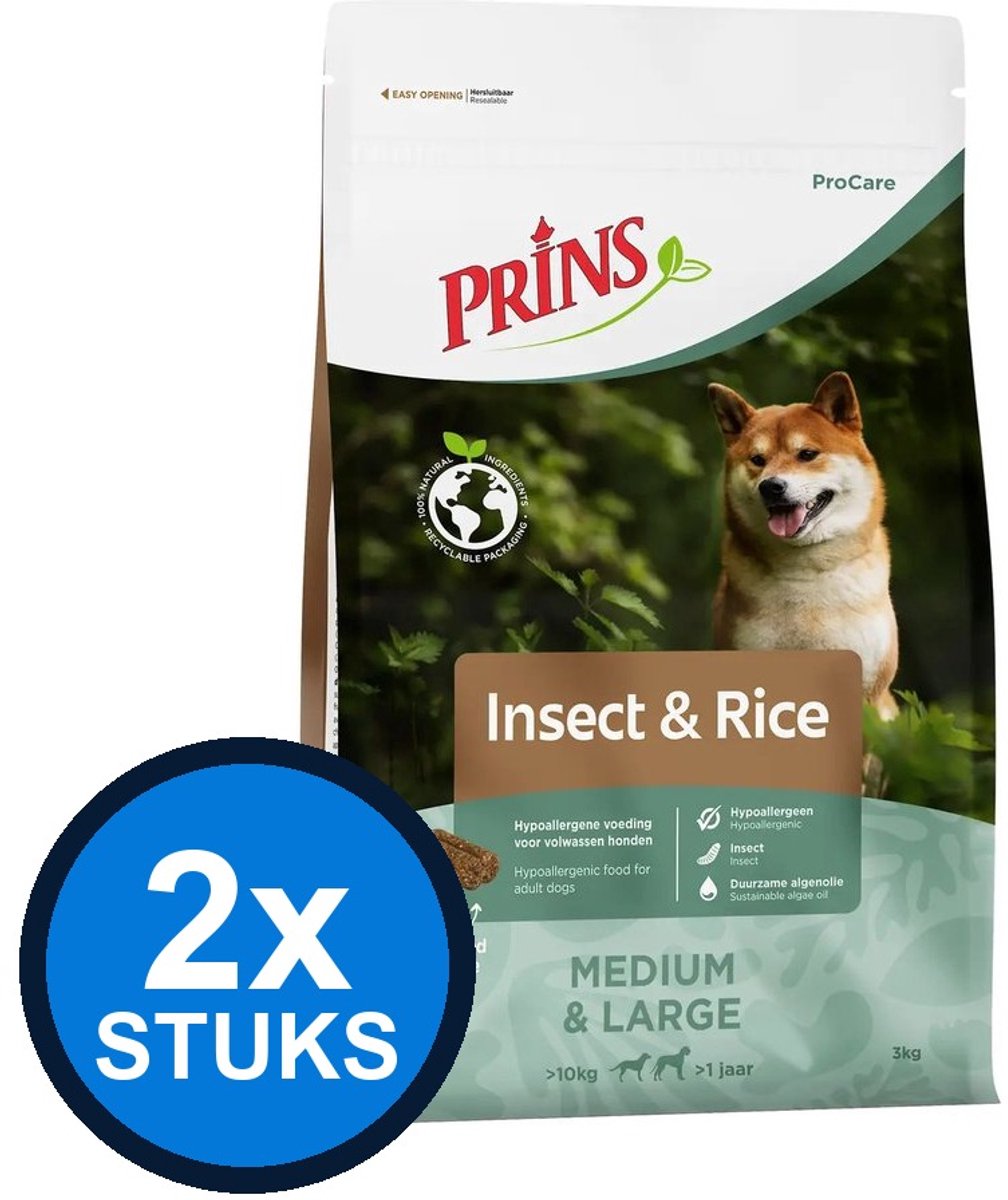 2x Prins - ProCare insect & rice 3kg - Hondenvoer - 3 kg