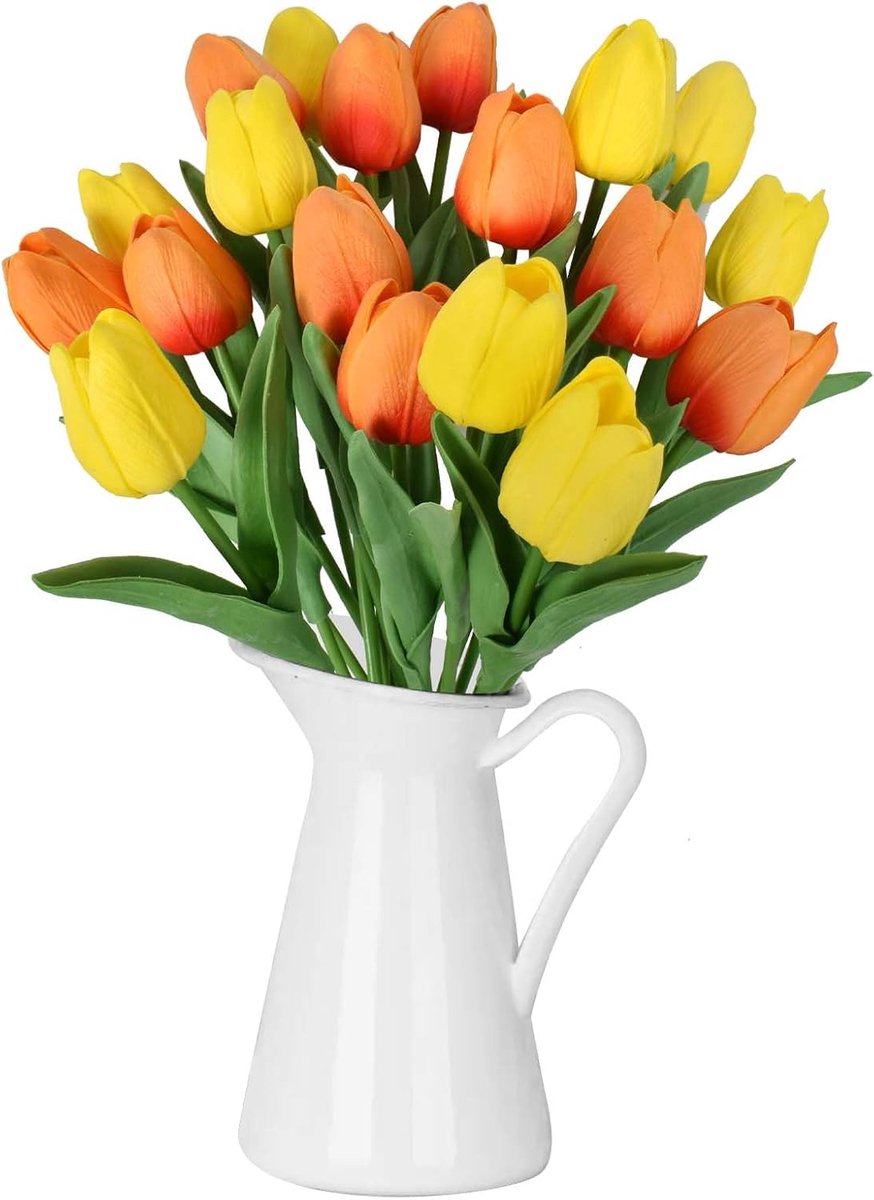 SnelShoppen - 20 Stuks Kunstmatige Tulpen Real Touch Latex Tulpen voor Huis, Bruiloft, Feest, Kantoor Decoratie Bloemarrangementen - 34 cm Hoog, Helde
