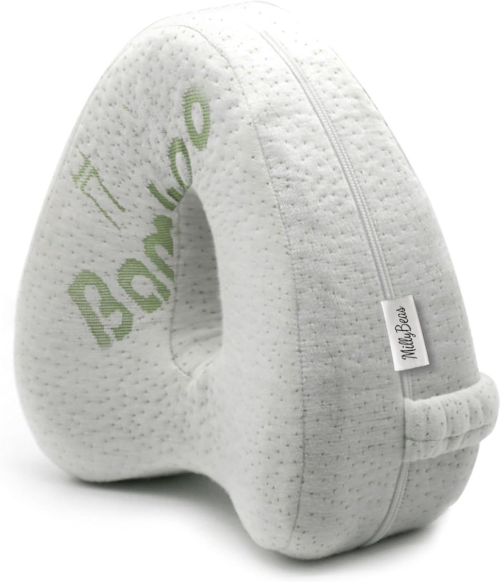 SnelShoppen - Ergonomisch Legkussen voor Knieën, Orthopedisch Slaapkussen, Wedge Steunpad voor Rug, Heup, Knie en Sciatica Pijnverlichting, Bamboo Geh