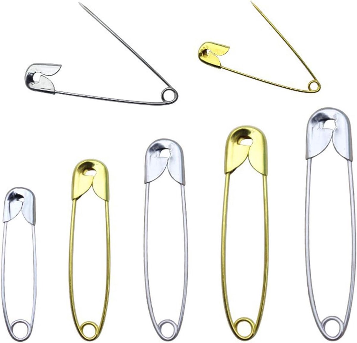 SnelShoppen - 200 Stuks Veiligheidspinnen - Roestbestendig, Gouden Veiligheidspinnen van RVS - Voor Creatief Gebruik, Kleding, Handwerk en Meer