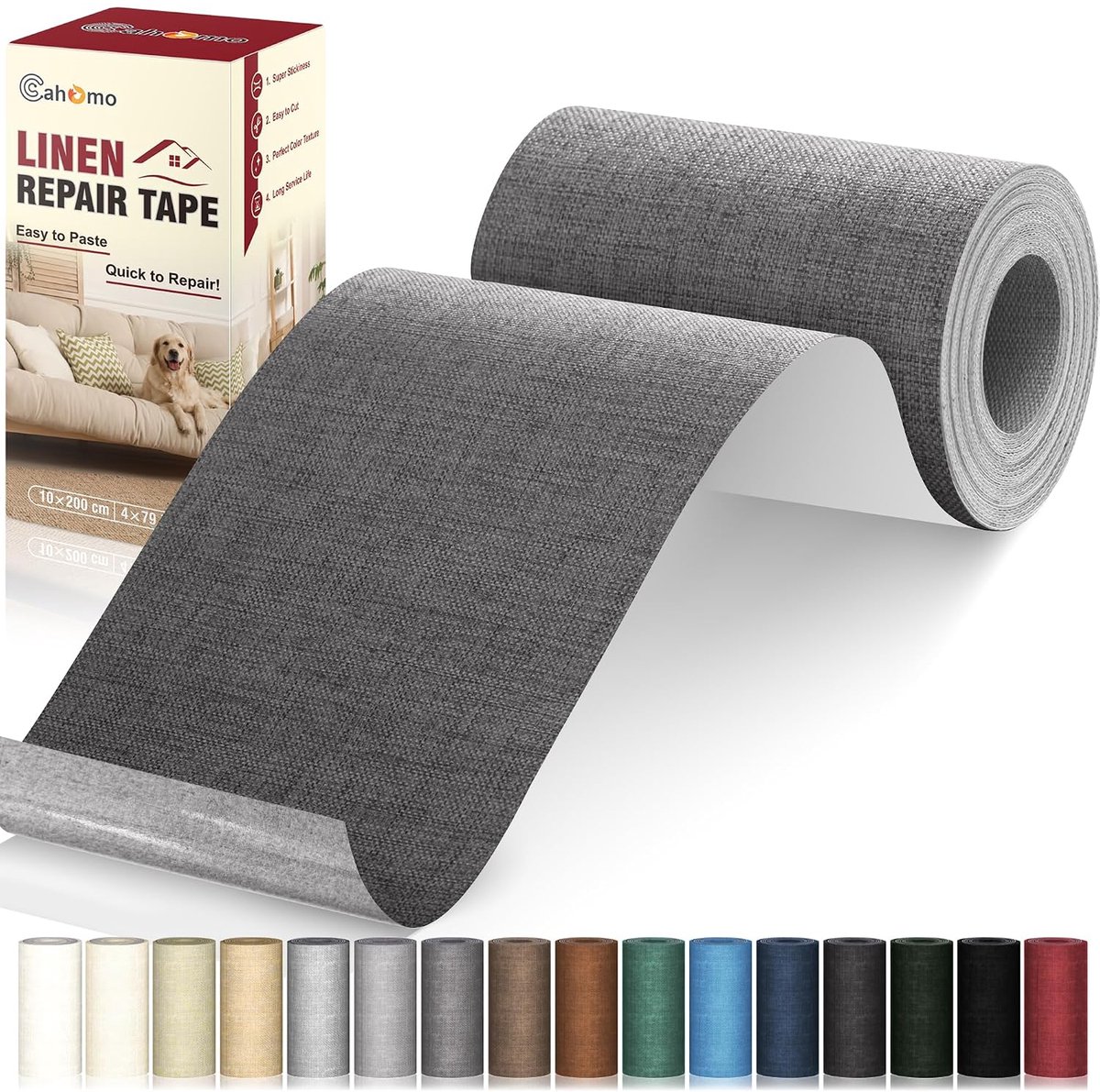 SnelShoppen - Flicken Zelfklevende Stof Patches 10x200cm - Duurzame Leinen Herstel Patches voor Sofa, Autozetels, Boot, Kantoorstoel, Gordijnen - Donk