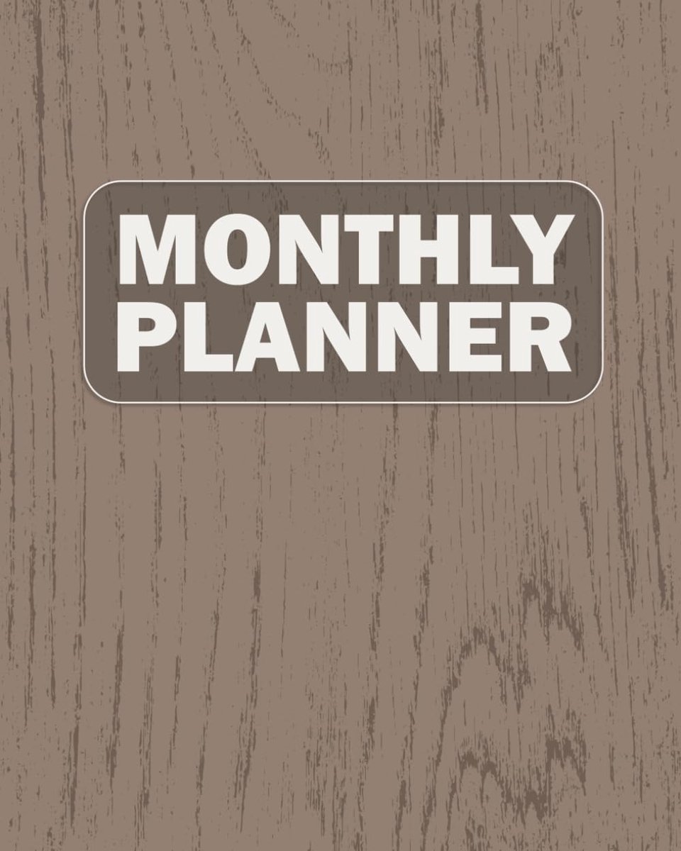 SnelShoppen - Monthly Planner - Ongeplande Bureau Kalender met Minimalistisch Ontwerp - Doelstellingen & Productiviteit Tracking - Bruin Houtnerf Cove
