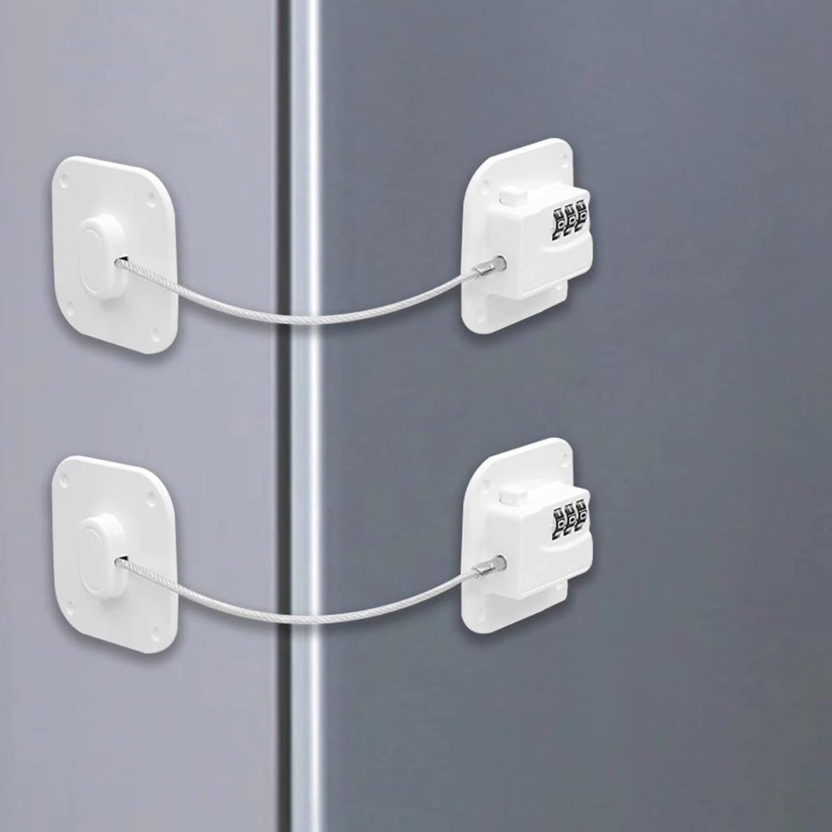 SnelShoppen - 2x Fridge Locks Zonder Boren met Code voor Kinderen Onder 5 Jaar - Veiligheidsslot voor Koelkasten, Kasten, Toiletten, en Meer - Baby Ve