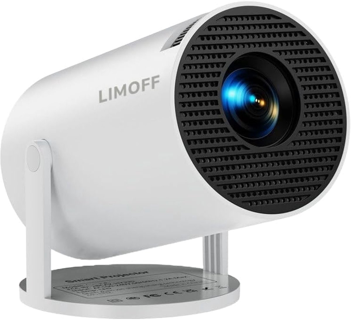 SnelShoppen - Portable Mini Projector Android 11, 4K & 1080p Full HD, WiFi 6, Bluetooth 5.2, Car Keystone, 180° Rotatie, 160 ANSI Lumens, Tot 200" Bee
