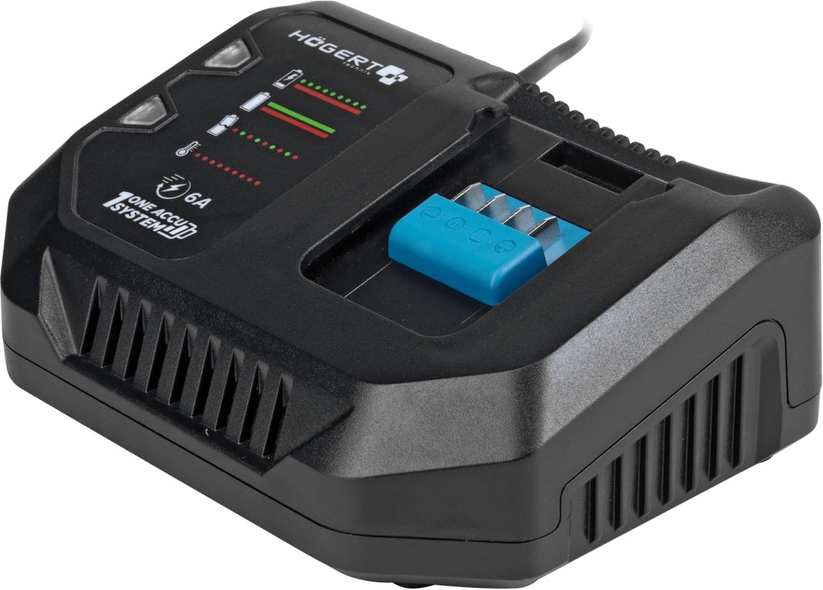 SnelShoppen - Snellader 4A 18V met Snelladen, Oververhitting & Kortsluiting Bescherming, Laadindicator, Efficiënt voor 2A, 4A, 6A Accu's