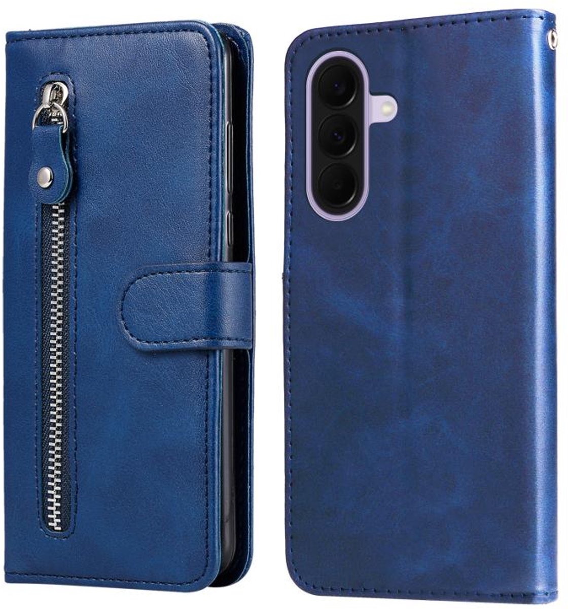 blauw wallet book-case rits hoesje - Telefoonhoesje geschikt voor Samsung Galaxy A27 5G
