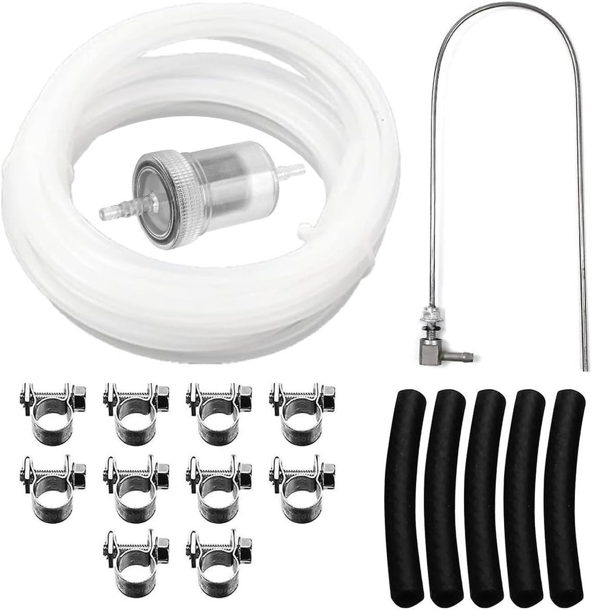 Complete 18-delige Brandstofslang Kit voor Diesel- en Parkeerkachels, Inclusief Slangen, Filters en Klemmen