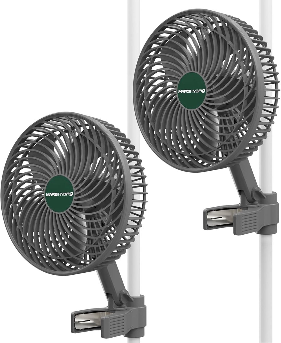 SnelShoppen - Clip Fan 20 cm - Oscillerend, Stil, 3 Snelheden - Mini Kweek Tent Ventilator met Klem voor Groei en Temperatuur Circulatie