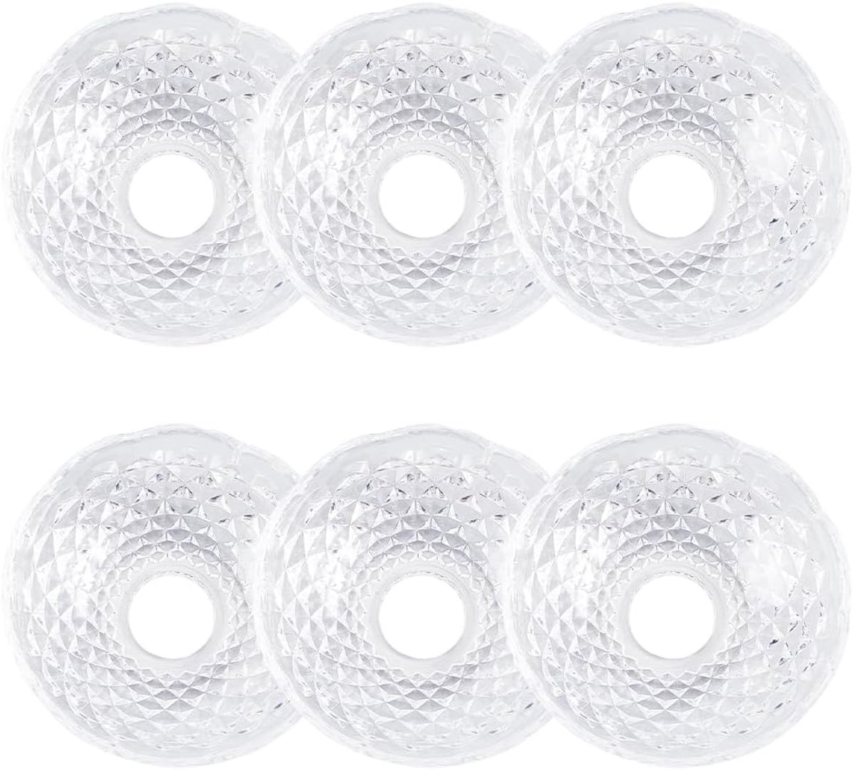 SnelShoppen - 6 Stuks Facet Bobeches voor Kandelaar - Heldere Acryl Vervangingen - 10cm Diameter - Elegante Lampenkap voor Feest, Bruiloft, Restaurant