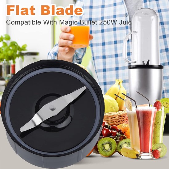 SnelShoppen - Vervangende Blades voor Magic Bullet Blender - Kruis- en Platte Bladen met Rubber Dichtingen - Geschikt voor 250W Keukenblender van Snelshoppen — afbeelding 4