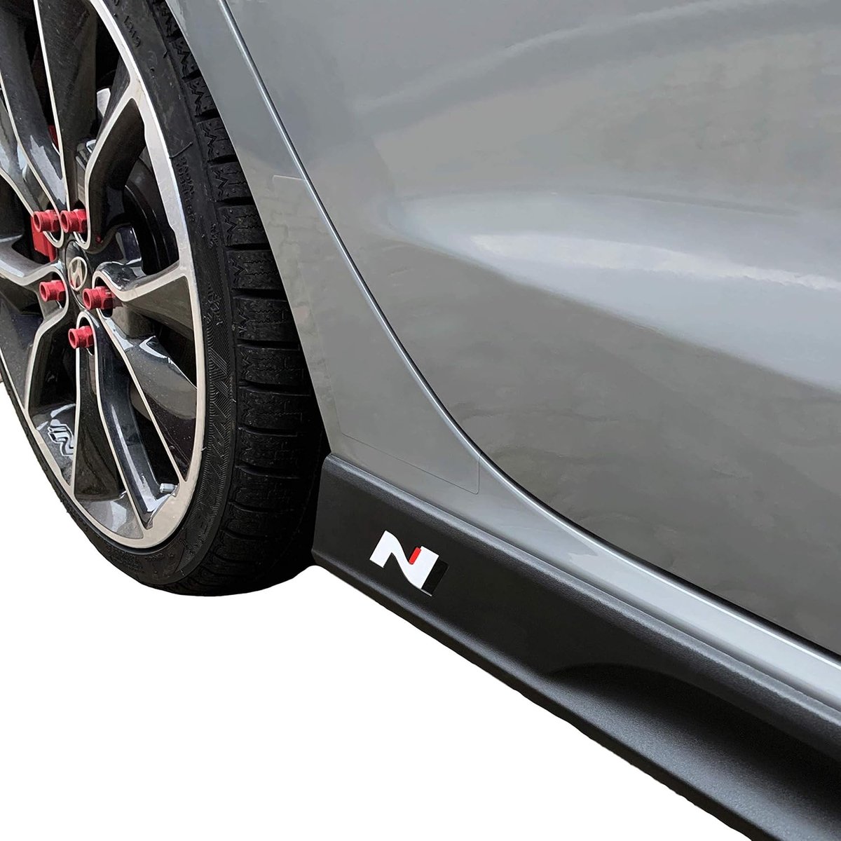SnelShoppen - Emblem N-Performance Side Sill Set van 2 Stickers | Oracal Auto Styling | Decoratie Set voor Hyundai i30N | Weatherproof UV-bestendig Zw