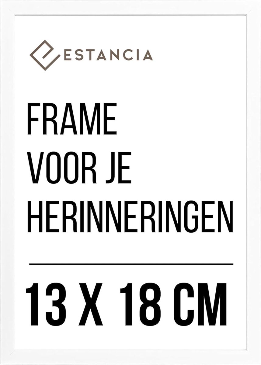 SnelShoppen - Wit Houten Fotolijst 13x18cm met Schokbestendig Plexiglas - Perfect voor Herinneringen, Feesten, en Interieurdecoratie