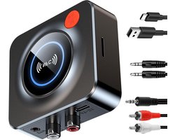 SnelShoppen - Bluetooth 5.1 RCA 3.5mm AUX Bluetooth Adapter, Draadloze HiFi Audio Ontvanger voor Auto, Smartphone, Tablet, Hoge Geluidskwaliteit, Idea
