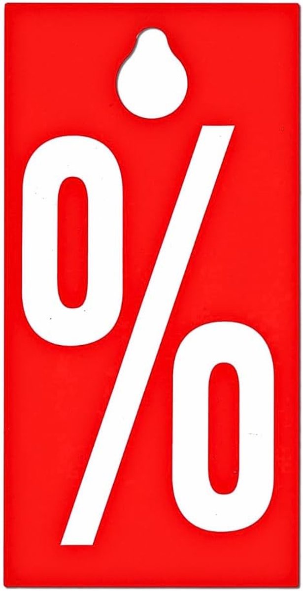 SnelShoppen - 100 Stuks Rode Actielabels 95x115 mm met Gat voor Hangers - Handige Verkooplabels voor Kleding, Kledinglabels voor Winkels en Evenemente