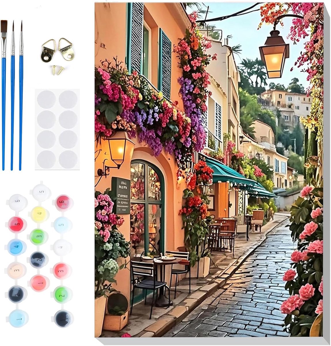 SnelShoppen - Schilderen op Nummer voor Volwassenen met Frame - Doe-Het-Zelf Set met Penselen en Acrylverf - Handgeschilderd Olieverfschilderij Canvas