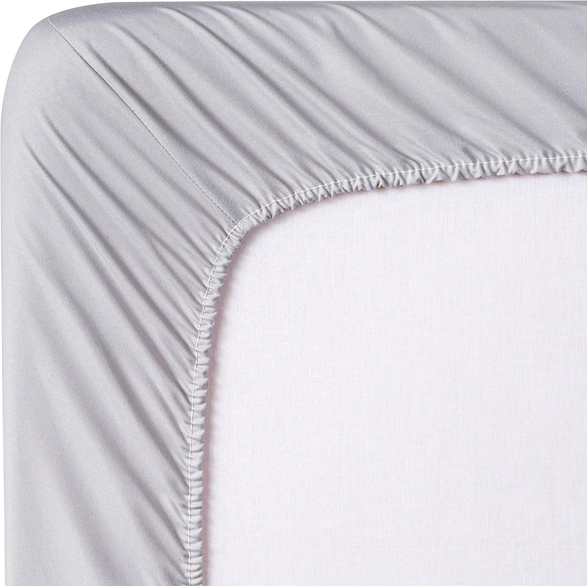 SnelShoppen - Fitted sheet extra zacht microvezel 150 x 190/200 cm, grijsblauw, geschikt voor matrassen 20-30 cm hoog, comfortabel, ademend, warm in d