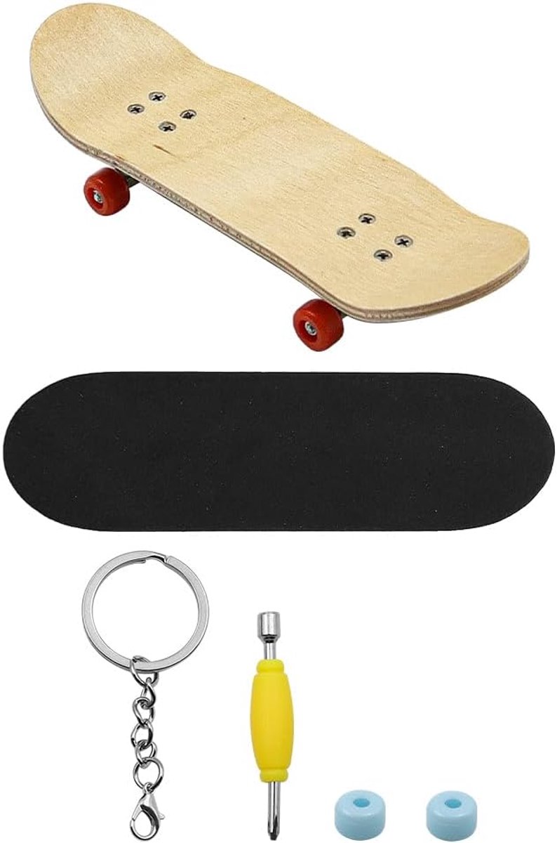 SnelShoppen - Mini-Vingerskateboard van Esdoornhoutlegering - Pro-Vingerbord met PU-Antislipdoos - Druk Verminderend - Perfect Cadeau voor Vrienden en