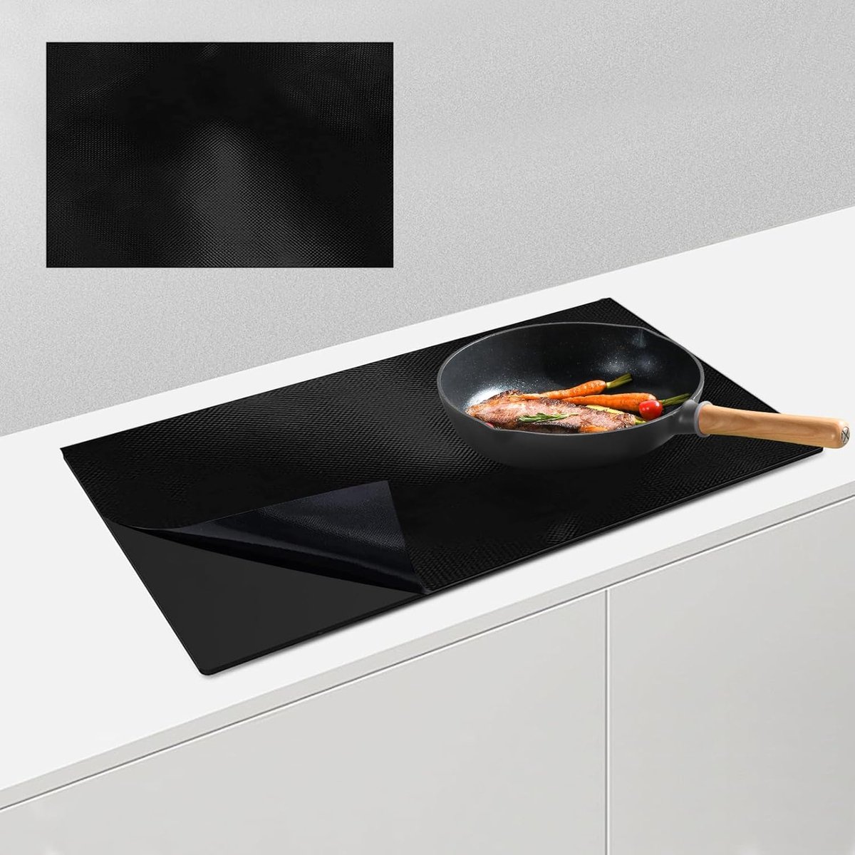 SnelShoppen - Grote Beschermmat voor Inductiekookplaat 54 x 90 cm, Siliconen Beschermmat, Hittebestendig, Multifunctionele Silicone Mat, BPA-vrij, Keu
