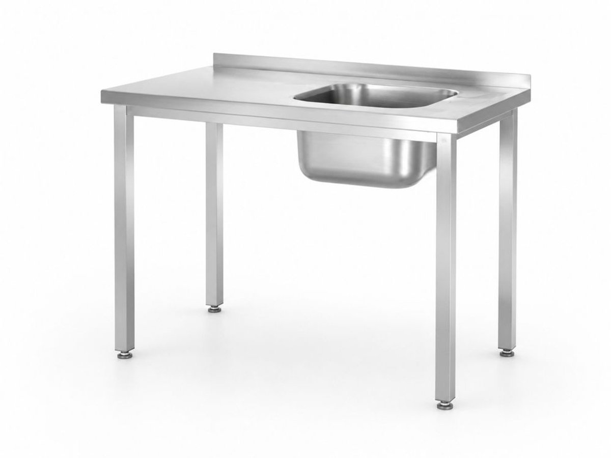 HENDI Spoeltafel, met bouten, HENDI, Kitchen Line, Spoelbak aan de rechterkant, 800x600x(H)850mm