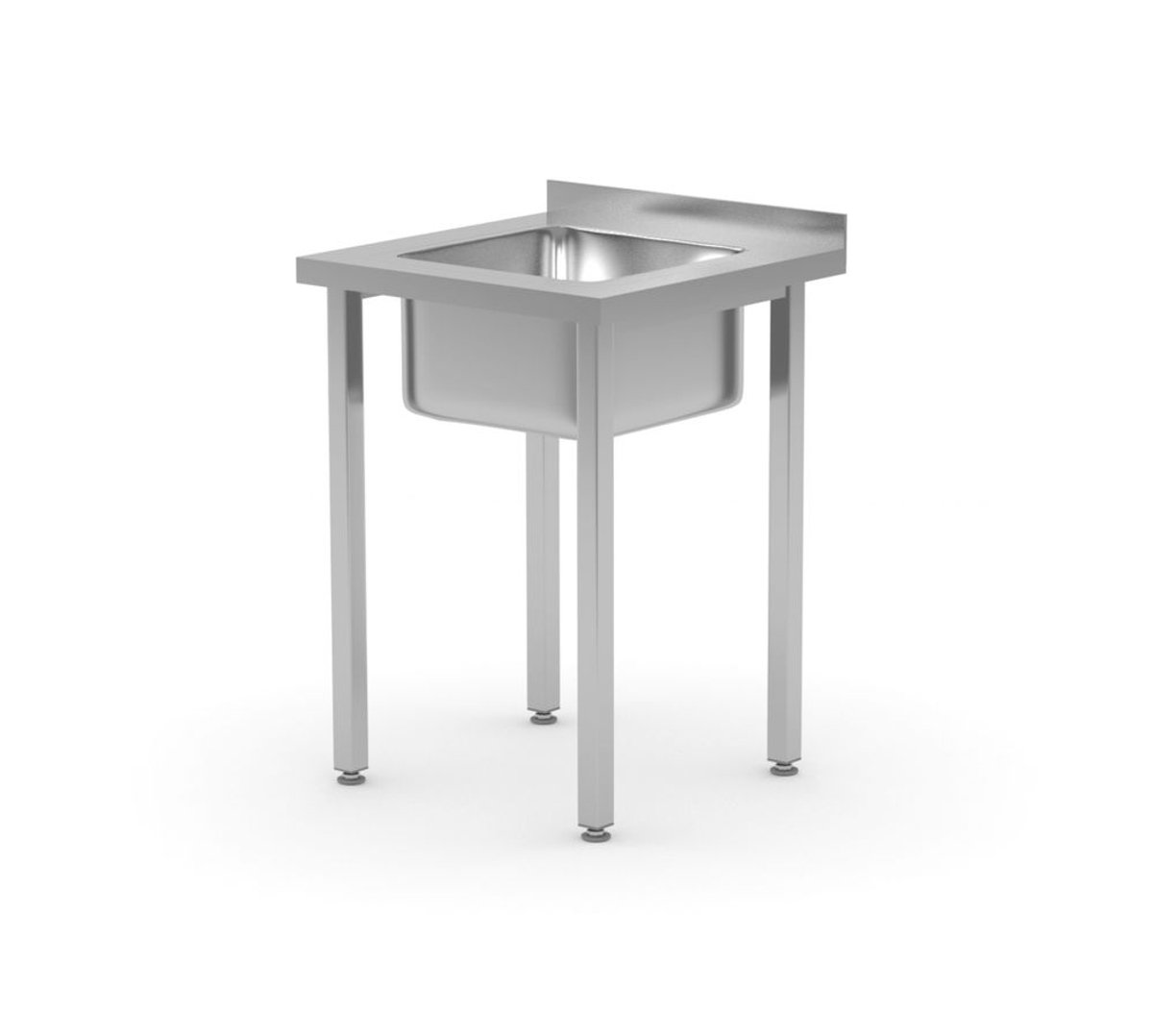 HENDI Spoeltafel, met bouten, HENDI, Kitchen Line, Spoelbak in het midden, 600x600x(H)850mm