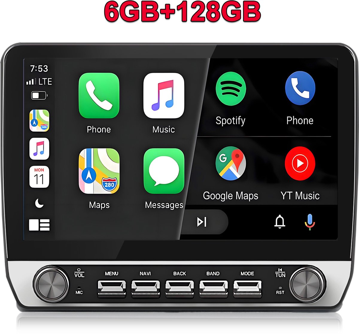 Cestovet - Autoradio - Geschikt Voor Fiat Ducato / Peugeot Boxer / Citroen Jumper 2006 t/m 2023 -6GB+128GB 10.1 Inch IPS Radio Scherm - Draadloos Apple Carplay & Android auto - GPS Navigatie 4G WIFI - Bluetooth & Wifi - Ondersteuning invoegen 4G SIM
