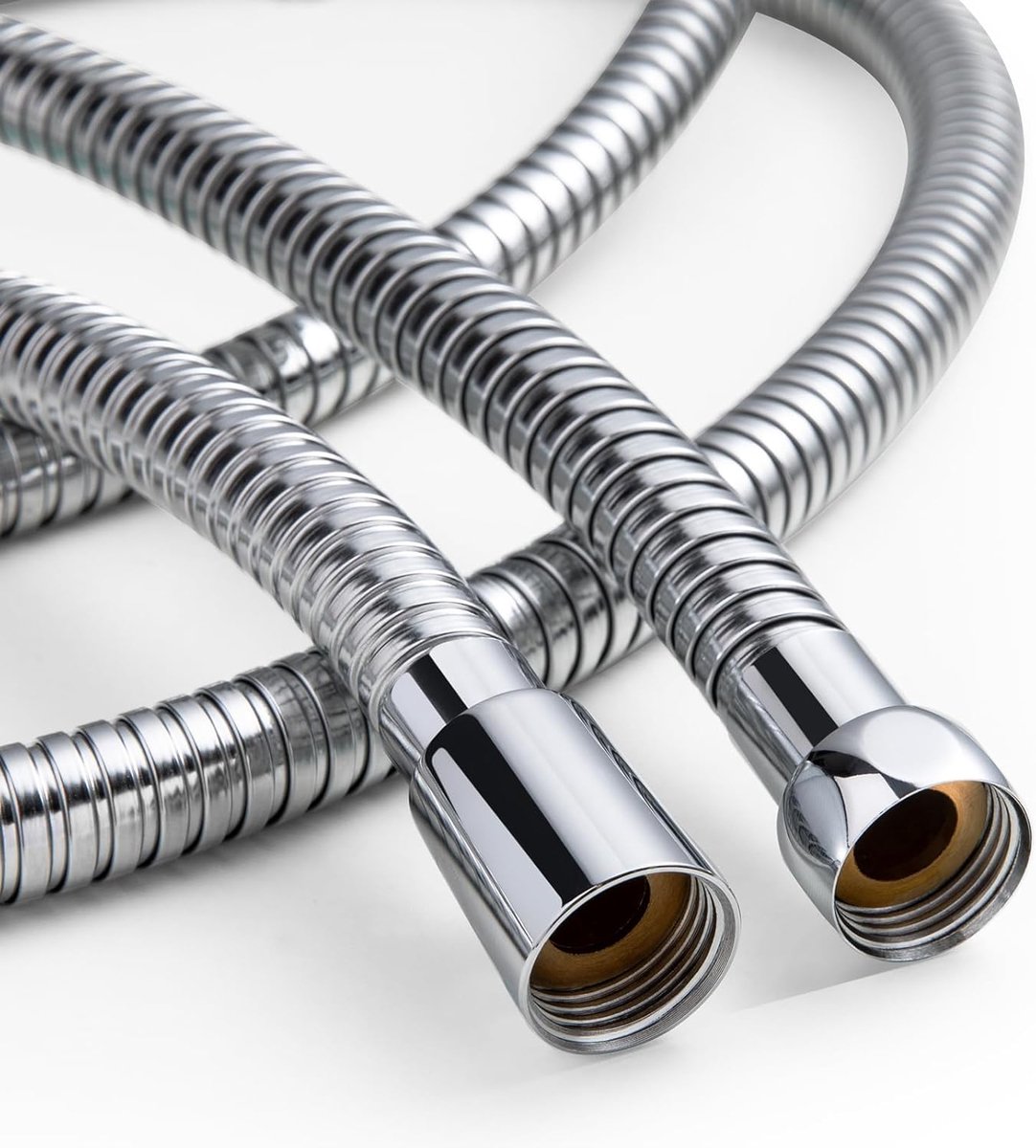 SnelShoppen - Douche Slang 1.2 m met Kink Bescherming, RVS Vervangingsslang met 11 mm Diameter, Hoge Druk, Chroom, Ideaal voor Sterke Waterstroom