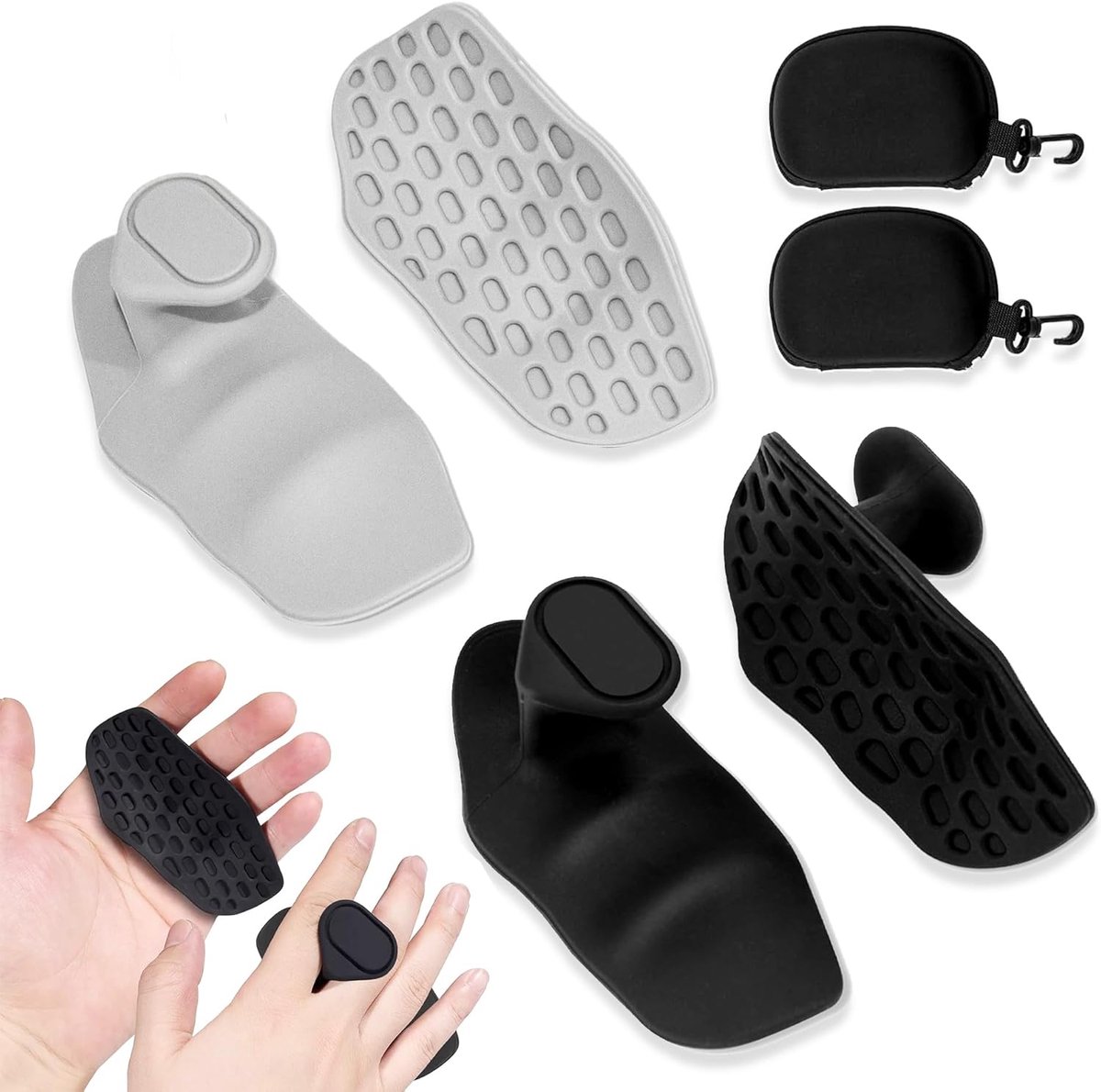 SnelShoppen - 2 Pairs Gym Handles met Opbergdozen, Gewichtheffen Handvatten, Anti-Slip Siliconen Materiaal, Professionele Palm Bescherming voor Barbel
