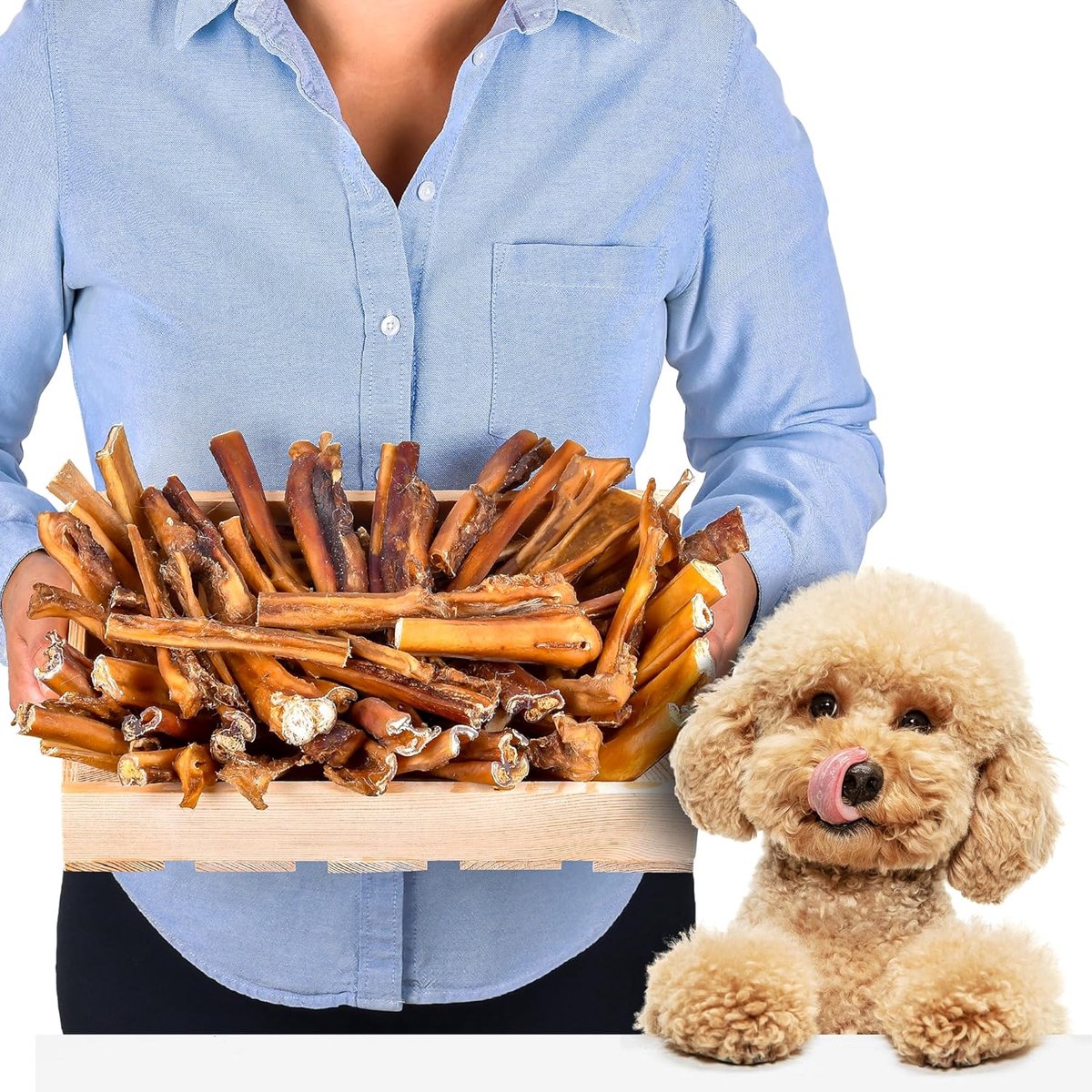 Thijox - Runderhoofdhuid voor Honden, Gedroogd, 12 cm, 1 kg (25-30 Stuks), 100% Natuurlijk, Graanvrij Kauwartikelen voor Langdurig Kauwplezier