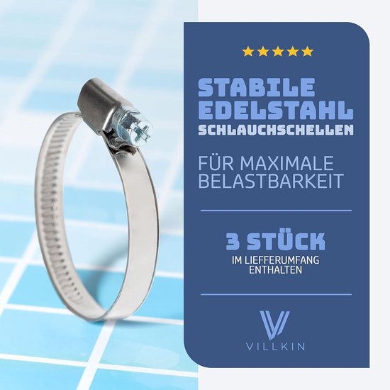 SnelShoppen - T-stuk slangverbinder 32 mm - Complete set met 3 slangklemmen - Zwart - Perfect voor zwembadslangen - Eenvoudige installatie — afbeelding 4