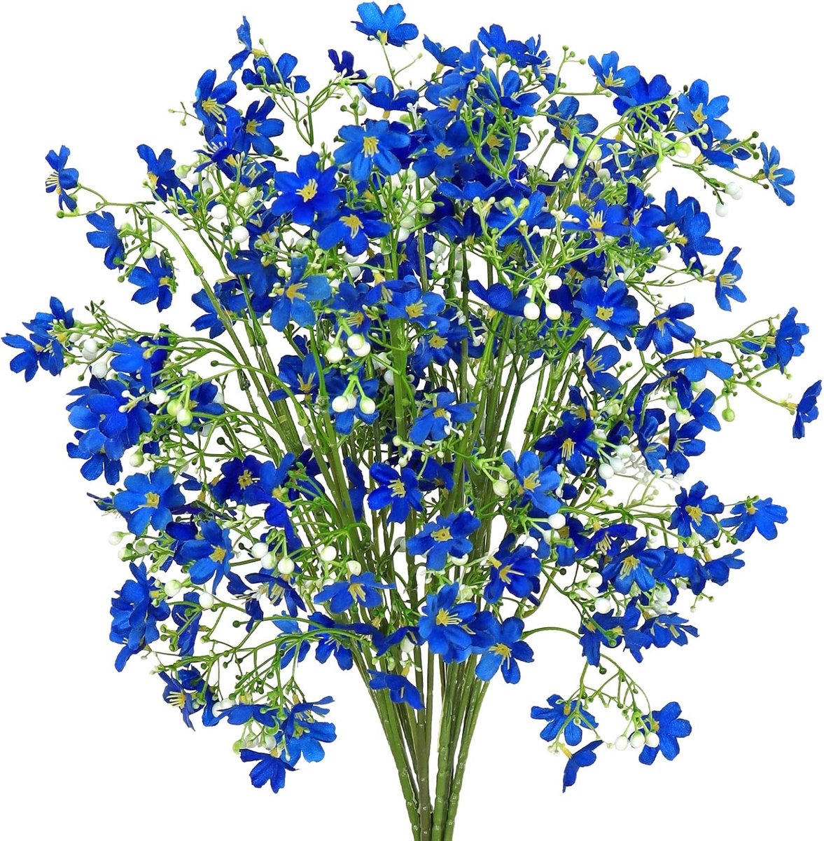 SnelShoppen - Kunstbloemen 8 Bundels Zijde Bloemen 65 cm Blauw - UV Bestendig, Lange Steel, Perfect voor Balkon, Tuin en Buitengebruik