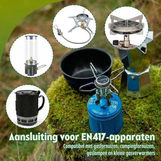 SnelShoppen - Gaskartuschen Adapter Campingaz CV Easy Clic, EN417 Schraubventil, Brass & Metalllegierung, voor Camping & Outdoor-Kocher, Quick Assembl van Snelshoppen — afbeelding 4