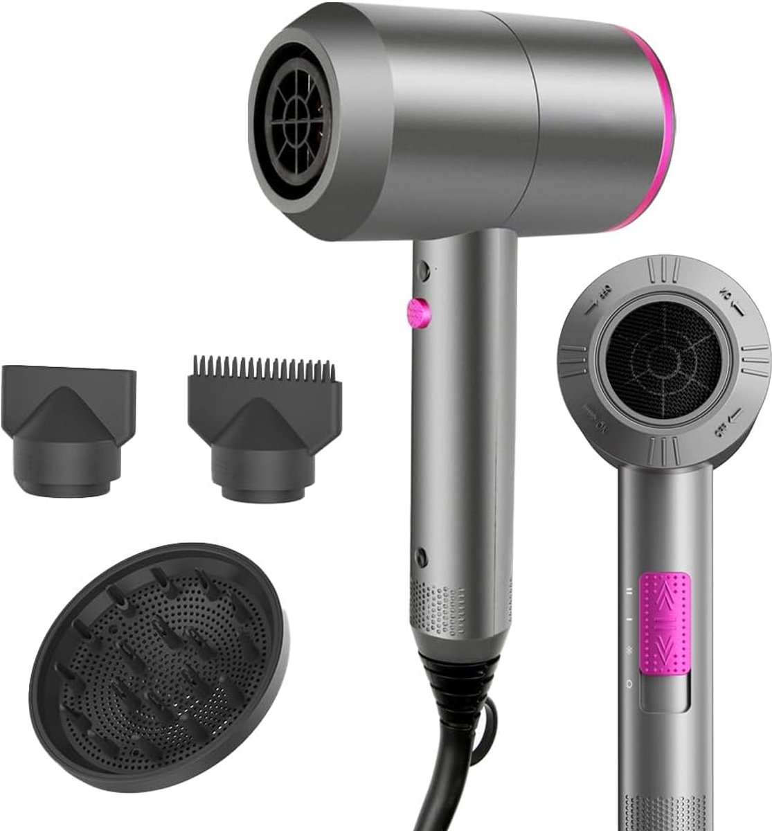 SnelShoppen - Professionele Ionic Föhn - Krachtige Haardroger met AC Motor - Snelle Droogtijd - 2 Snelheden - 3 Temperatuurinstellingen - Koude Luchtf