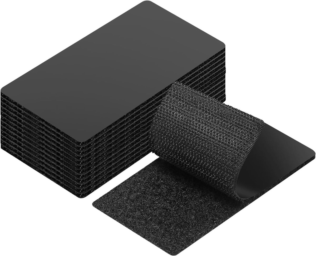 SnelShoppen - Self Adhesive Double Sided Tape 20Pcs Extra Strong 50mm x 100mm - Zwart, Ideaal voor Tenants, Decoratie, Huishoudelijk Gebruik