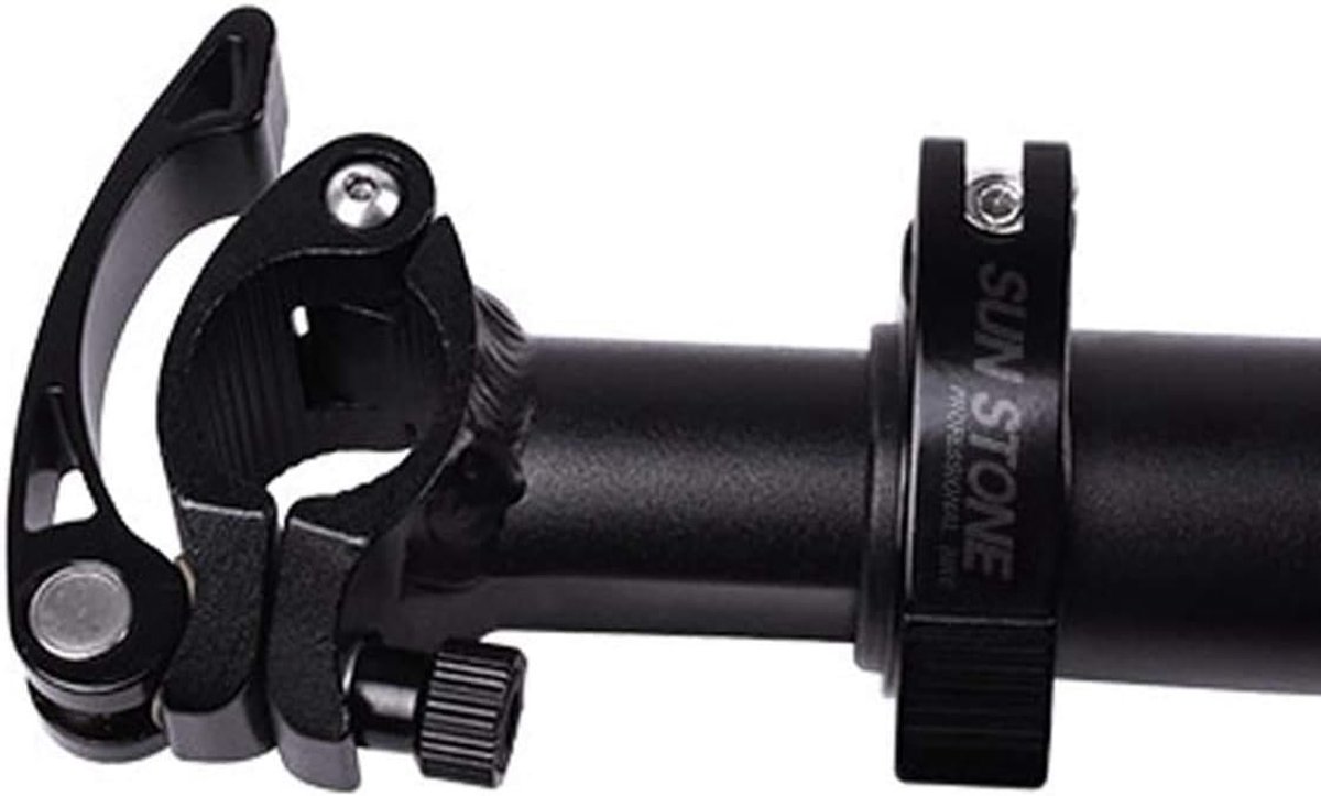 SnelShoppen - Aluminium Vouwstuurpen 25.4mm met Tanden Verstelbare Stuurpen Set Fietsaccessoires Zwart/Zilver - Ideaal voor Fietsen, Mountainbiken en