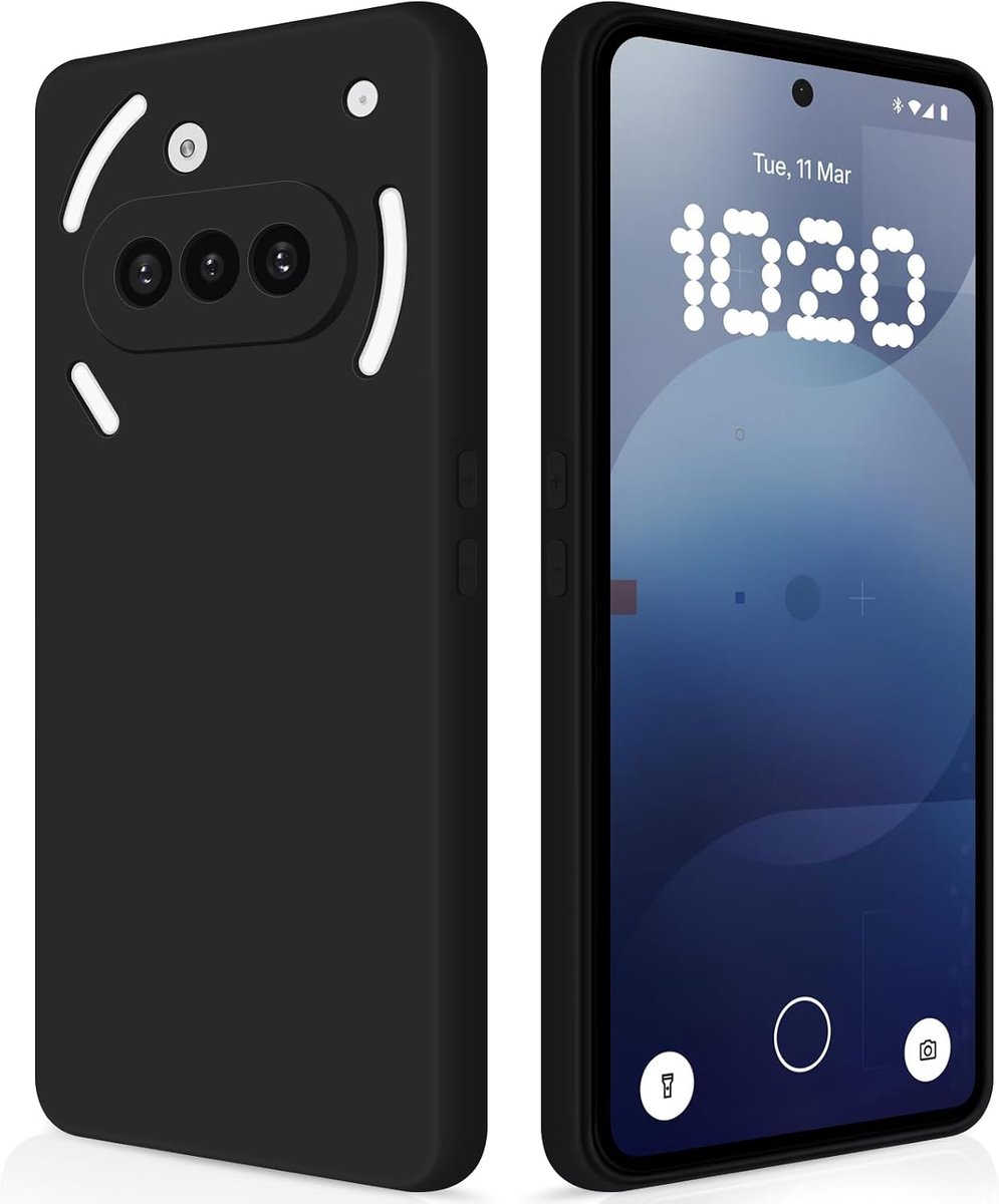 SnelShoppen - GiiYoon Case voor Smartphone - Silky Full Body Silicone Hoes - Shockproof Beschermcase met Microfiber Voering - Zwart - Volledige Besche