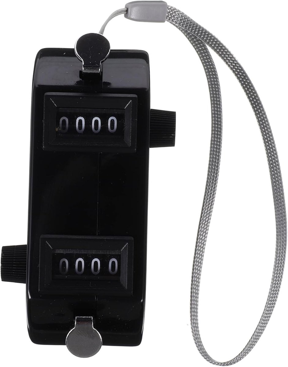 SnelShoppen - Dual Hand Counter met Twee Tellen, Portable Mechanische Clicker voor Sportevenementen, Compact en Duurzaam, Zwart