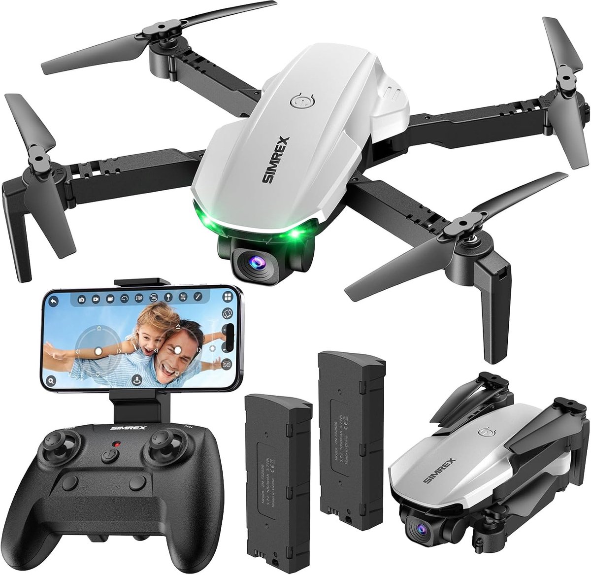 SnelShoppen - Drone met camera 1080p voor kinderen en volwassenen - Wit - Ideaal voor buitensport, feesten, en avontuurlijke activiteiten