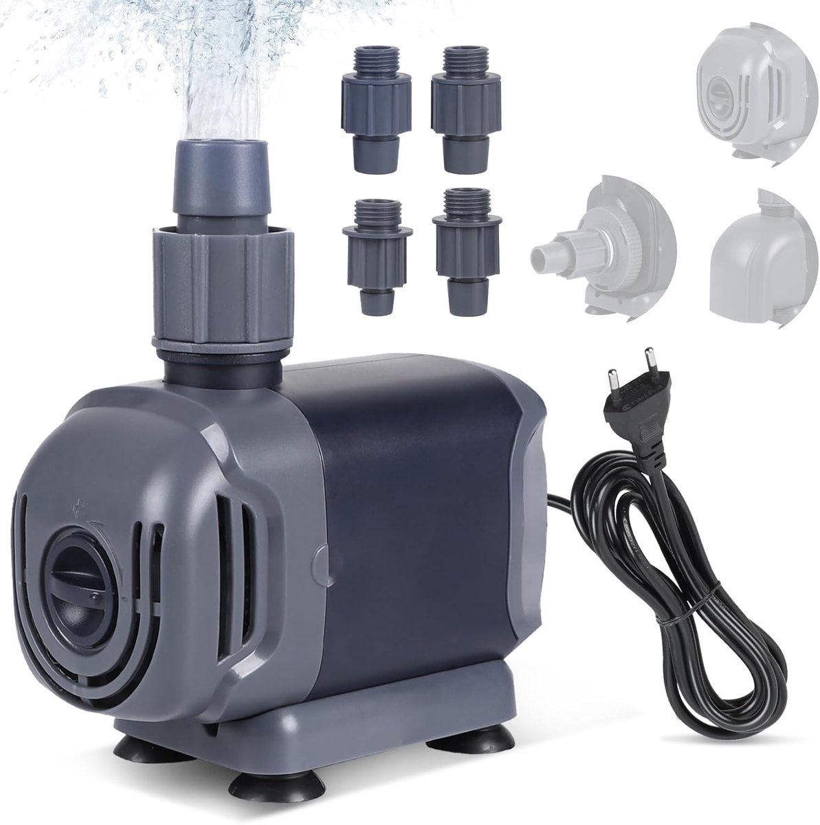 SnelShoppen - Submersible Water Pump 3-in-1 voor Aquariums, 25W, 1500 l/h, Max 2m, Ultra Stille Mini Pomp voor Tuin, Vijver en Decoratie