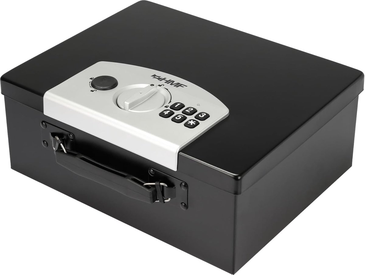 SnelShoppen - Documentenkluis met Elektronisch Slot, 32.5x25.5x12.5 cm, Stalen Behuizing, Voor A4 Documenten, Zwart, Veiligheidsoplossing voor Thuis e