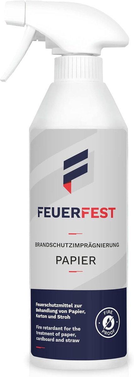 SnelShoppen - Brandschutzimprägnierung Papier Pappe Stroh - Flammschutzmittel DIN 4102-B1 - 500 ml Sprühflasche voor Veiligheid en Brandpreventie