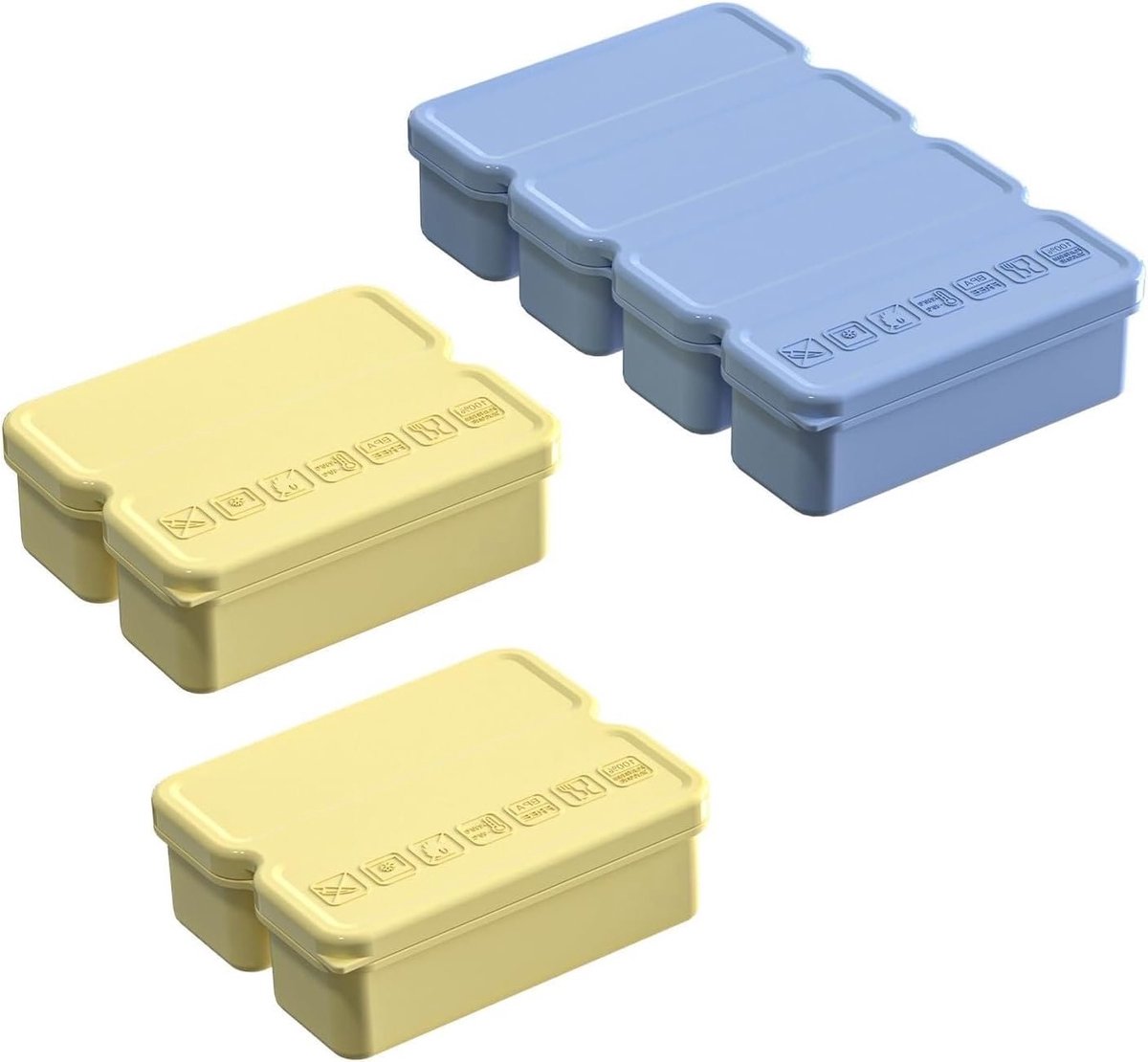 Siliconen ijsblokjeshouder met deksel - 3-delige set voor soep, sauzen en voedselopslag, vaatwasserbestendig