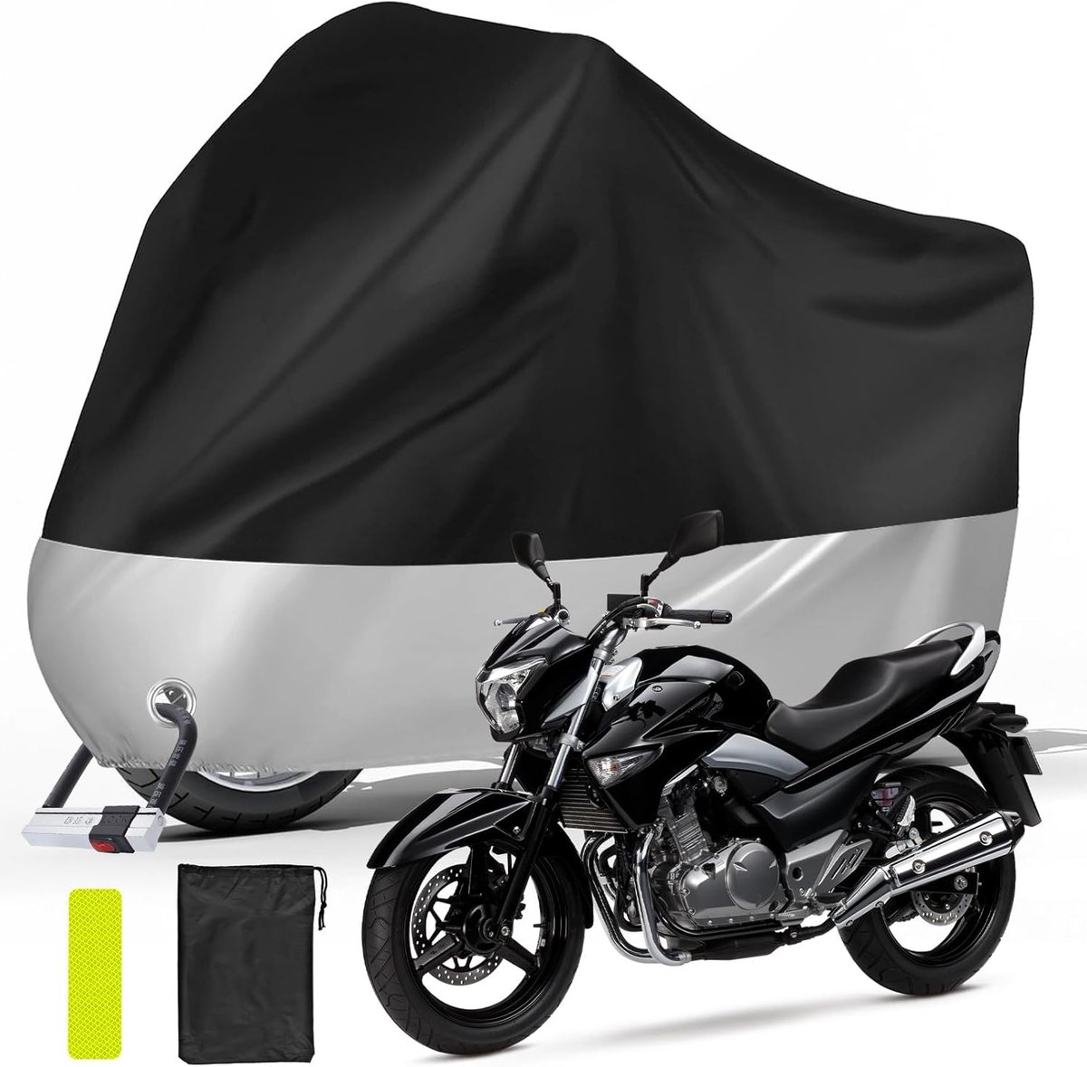 SnelShoppen - Motorrijtuig Hoes - Waterdichte Bescherming - Universeel Maat - Zwart - Voor Binnen en Buiten Gebruik - Stof- en UV-Bestendig - Ideaal v